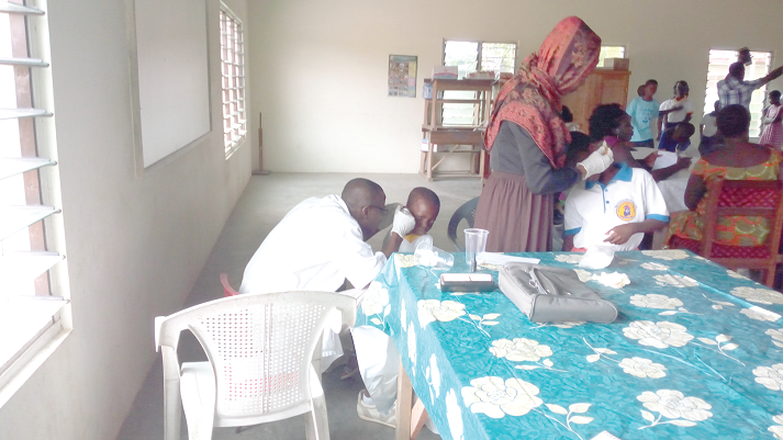 The Rotary Club of Accra, Labone, last week provided free ear and eye screening services for some residents of Gyaahadze The Rotary Club of Accra, Labone, last week provided free ear and eye screening services for some residents of Gyaahadze