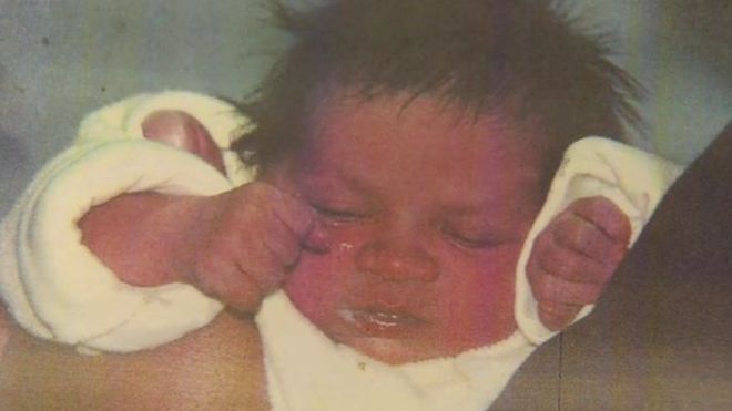 Zephany Nurse was taken three days after being born Zephany Nurse was taken three days after being born