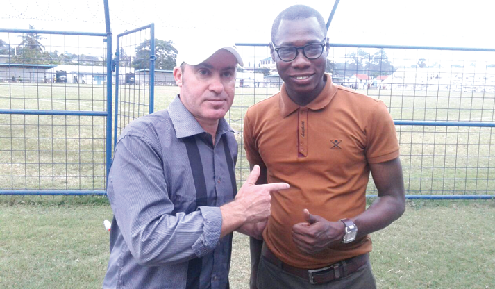 Bechem United coach Manuel Zacharias (left) with agent Francis Gorman Hackman Bechem United coach Manuel Zacharias (left) with agent Francis Gorman Hackman