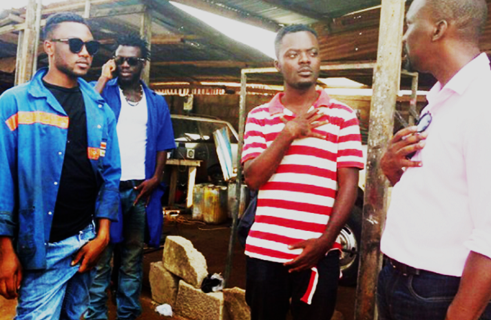 Abraham Ohene Djan(right) interacting with some of the casts on set. Abraham Ohene Djan(right) interacting with some of the casts on set.