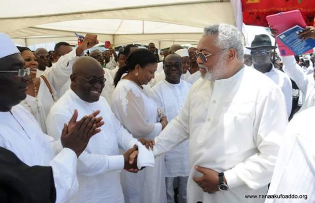File photo: Nana Akufo-Addo in a handshake with former president Jerry John Rawlings File photo: Nana Akufo-Addo in a handshake with former president Jerry John Rawlings