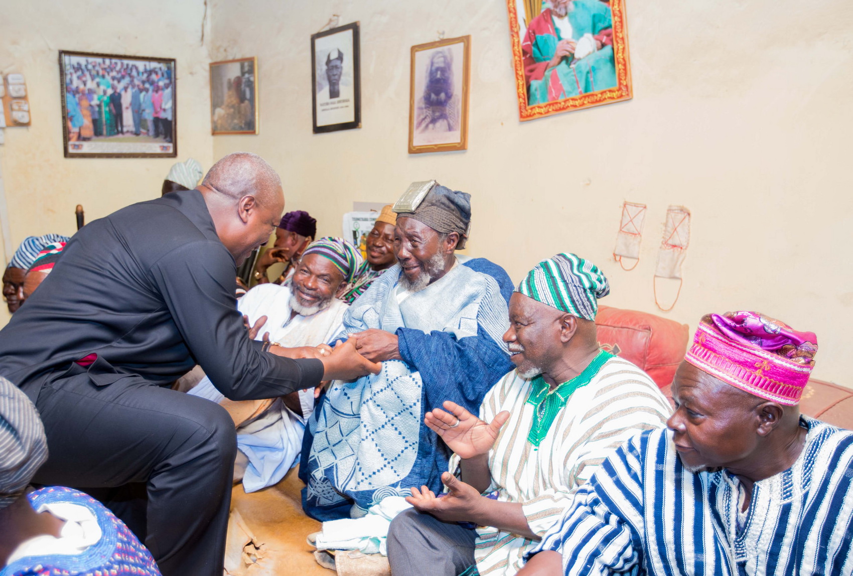 President Mahama exchanging greetings with the Nayiri, Naa Bohugu Mahami Abdulai, when he paid a courtesy call on him President Mahama exchanging greetings with the Nayiri, Naa Bohugu Mahami Abdulai, when he paid a courtesy call on him