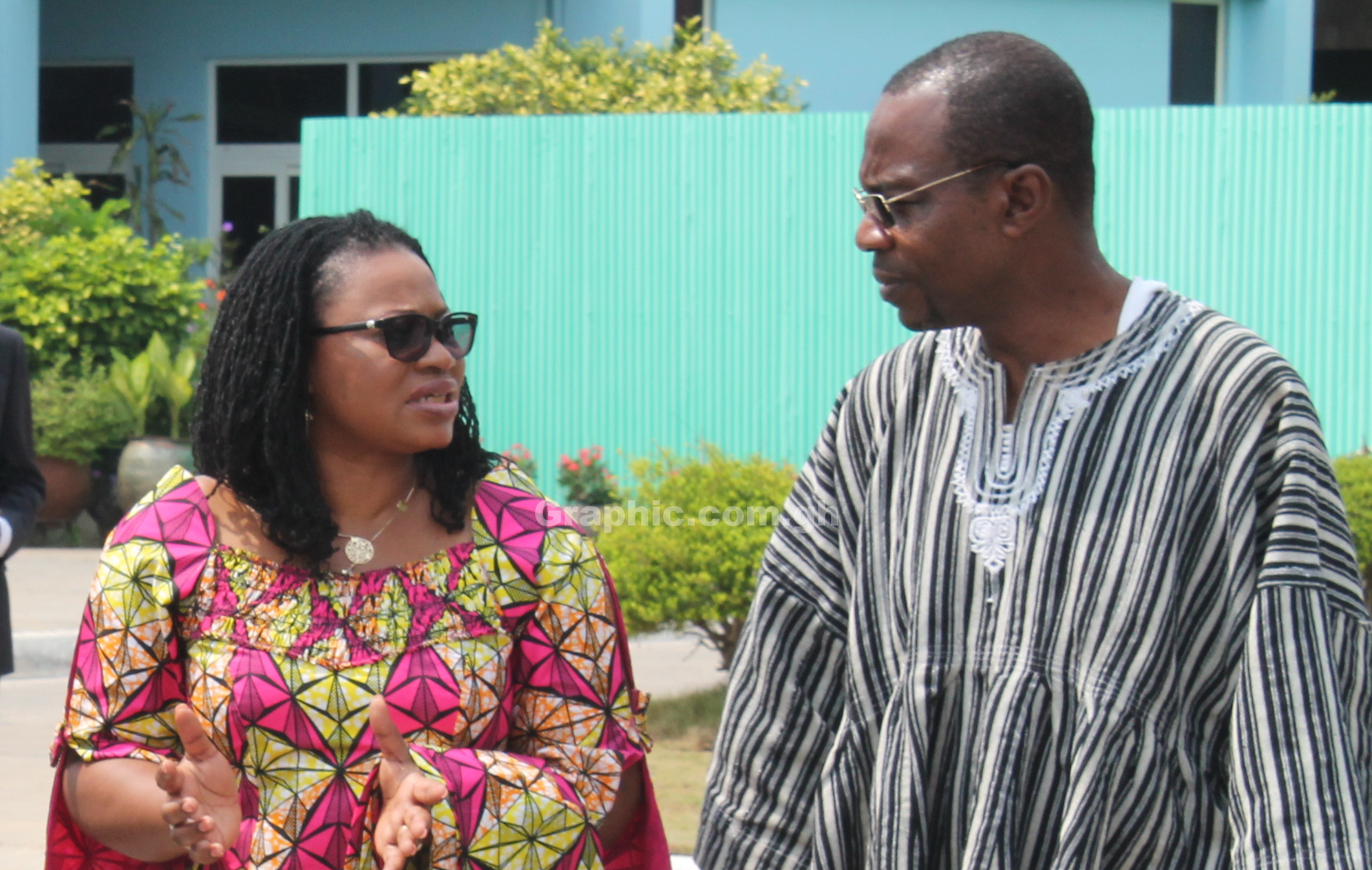 Chairman of the EC, Mrs Charlotte Osei in a tête–à–tête with the President of the Ghana Journalist Association, Mr Affail Monney Chairman of the EC, Mrs Charlotte Osei in a tête–à–tête with the President of the Ghana Journalist Association, Mr Affail Monney