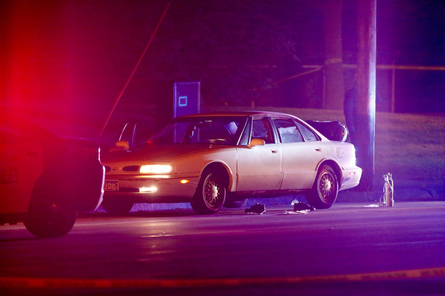 A car at the scene of a shooting of a man involving a St. Anthony Park Police officer A car at the scene of a shooting of a man involving a St. Anthony Park Police officer