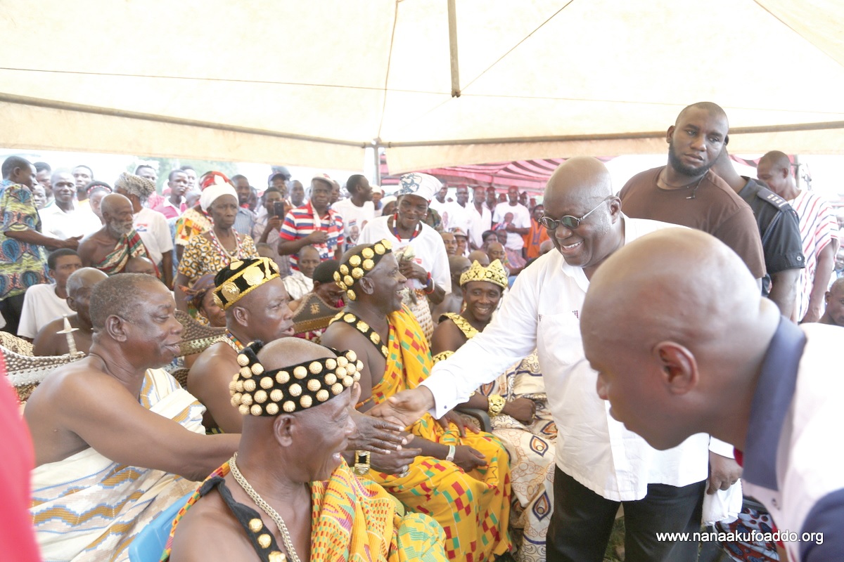 Nana Akufo-Addo exchanging pleasantries with the chiefs of Dambai Change is imminent — Akufo-Addo