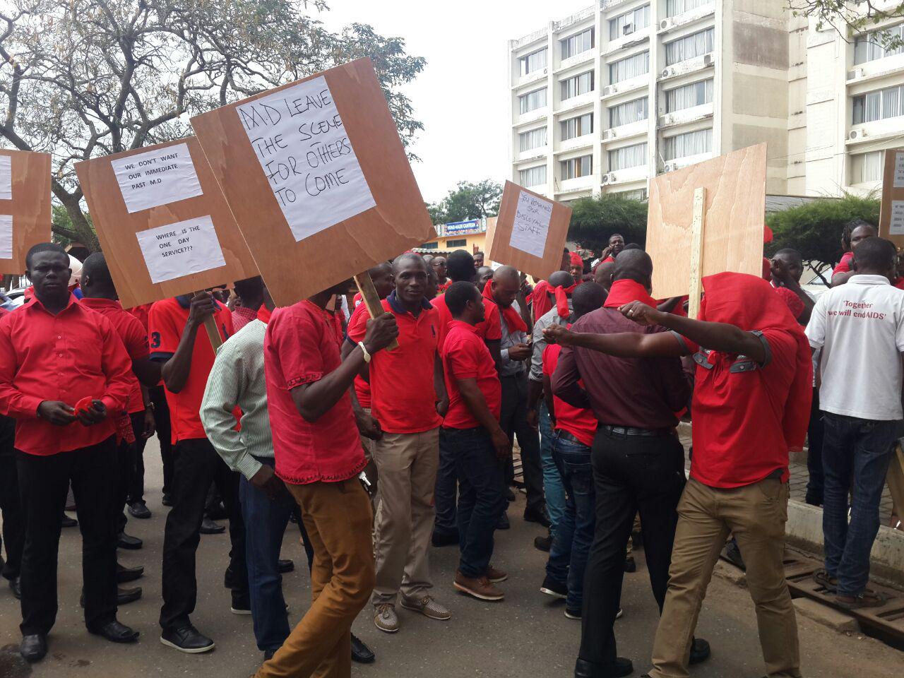 ECG workers demonstrate; Demand removal of MD