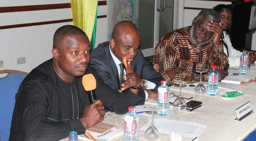 Mr John Jinapor (left), the Deputy Minister of Power, speaking at the 2015 GRIDCo annual general meeting. Also in the picture are Mr William Amuna (2nd left), Chief Executive of GRIDCo, Alhaji Huudu Yahaya (2nd right), Chairman of GRIDCo Board of Directors, and Mrs Monica Senanu (right), Company Solicitor and Board Secretary, GRIDCo Mr John Jinapor (left), the Deputy Minister of Power, speaking at the 2015 GRIDCo annual general meeting. Also in the picture are Mr William Amuna (2nd left), Chief Executive of GRIDCo, Alhaji Huudu Yahaya (2nd right), Chairman of GRIDCo Board of Directors, and Mrs Monica Senanu (right), Company Solicitor and Board Secretary, GRIDCo