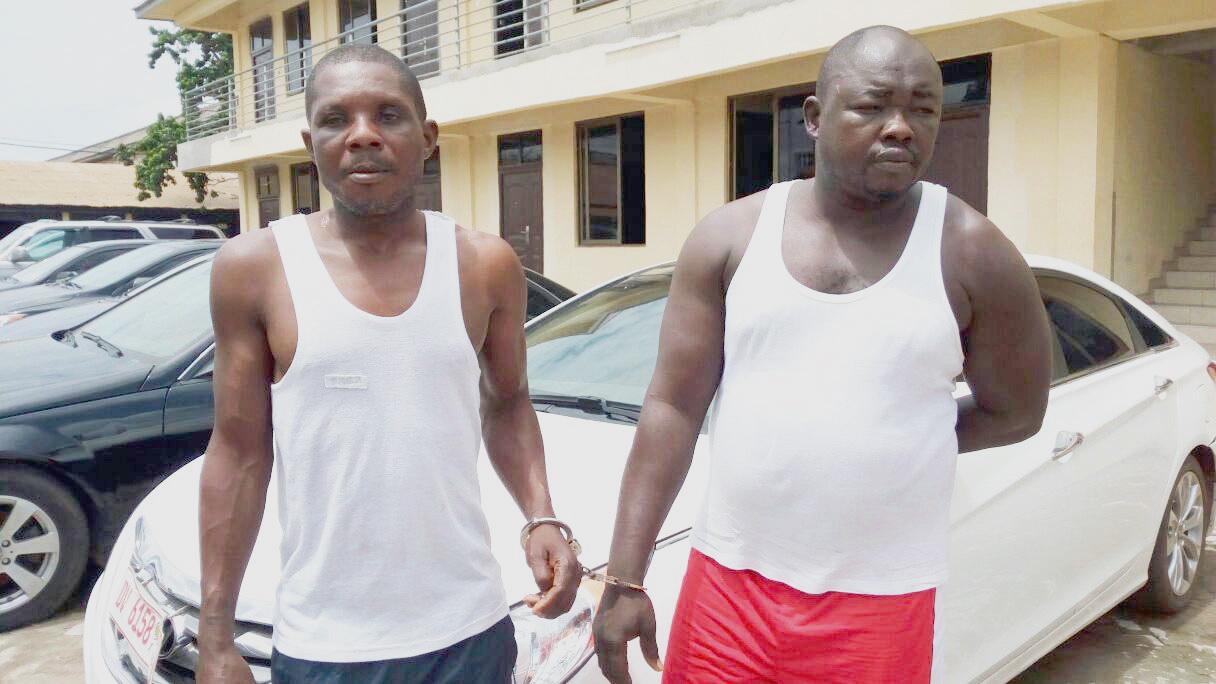Michael Salifu (left) and Oscar Mensah Police arrest car snatchers