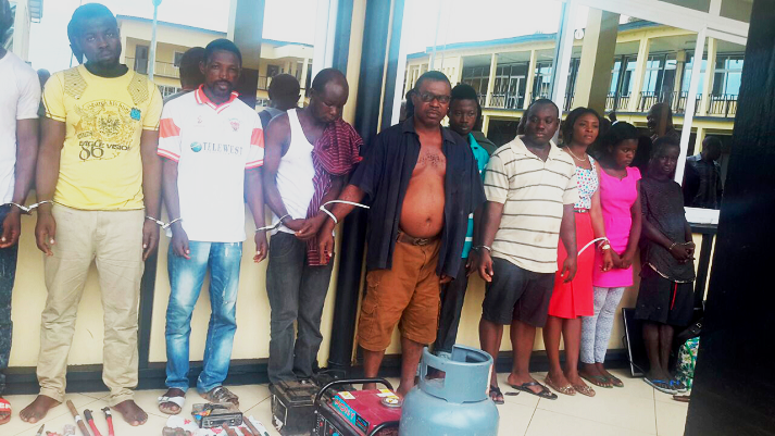 The suspected criminals Police arrest 14 criminals in Ashanti Region