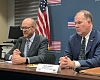 Rolf Olson (right), the Charge d’Affaires of the US Embassy in Ghana with Will Stevens (left), the Deputy Assistant Secretary for West Africa in the US Department of State’s Bureau of African Affairs, during the roundtable discussion with the media.
