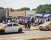 Some of the recruits outside the El-Wak Sports Stadium