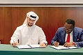 Reindorf Twumasi Ankrah (right), CEO, GIADEC, and Ali Bin Jerais, CEO, Metalloid signing the agreement  