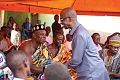 Johnson Asiedu Nketia, National Chairman of the National Democratic Congress, exchanging pleasantries with the chiefs at Bonakire