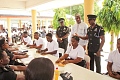 Muntaka Mohammed-Mubarak (2nd from right), Minister for the Interior, inspecting the process of the recruitment during his visit to the National Police Training School, FPU-Tesano. Picture: CALEB VANDERPUYE