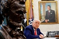 U.S. President Donald Trump looks on as he signs executive orders and proclamations in the Oval Office at the White House, in Washington, D.C., U.S., May 5, 2025. REUTERS/Leah Millis/File Photo 