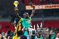 Senegal celebrates with trophy