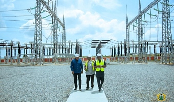 President John Dramani Mahama (left) at Dawa in the Greater Accra Region during a sod-cutting ceremony for the landmark 200MWp Solar for Industries (SFI) project, a step towards powering Ghana's industrial zones with clean and affordable energy.