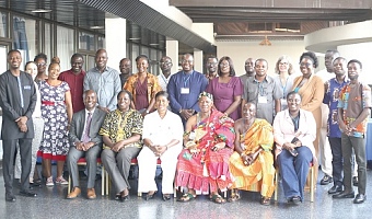Abdulahi Aliyu (arrowed), Global Director, COCOBOD Coffee Programme, and other participants after the forum. Picture: BENEDICT OBUOBI