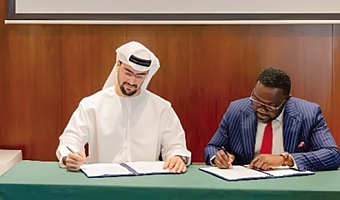 Reindorf Twumasi Ankrah (right), CEO, GIADEC, and Ali Bin Jerais, CEO, Metalloid signing the agreement  