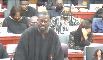 Frank Annor-Dompreh, the Minority Chief Whip, speaking on the floor of Parliament yesterday
