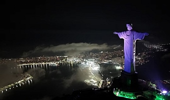 A drone view shows the Christ the Redeemer statue in Rio de Janeiro, Brazil June 6, 2024. REUTERS/Pilar Olivares