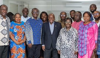 Former President Nana Akufo-Addo with members  of the NPP Presidential Elections Committee