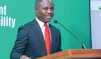 Kwabena Mintah Akandoh, the Minister of Health, speaking at the Government Accountability Series