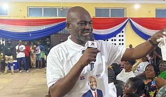 Kennedy Ohene Agyapong addressing the delegates at the Methodist Conference Hall at Oda