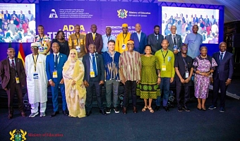 Dr Clement Abass Apaak (arrowed), Deputy Minister of Education, with some of the dignitaries at the closing of the 2025 Triennale on Education and Training of the Association for the Development of Education in Africa