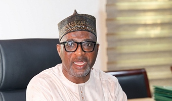 Muntaka Mohammed-Mubarak,  Minister for the Interior, addressing participants in the media briefing. Picture: CALEB VANDERPUYE
