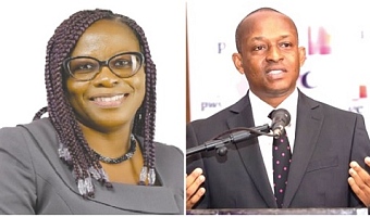 Audrey Smock Amoah, acting Director-General, NDPC,  Vish Ashiagbor, Country Senior Partner, PwC Ghana