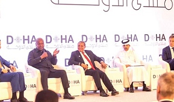 President John Dramani Mahama (2nd from left) speaking during the panel discussion