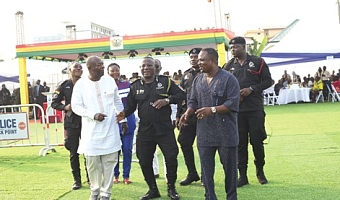 Christian Tetteh Yohuno, Inspector General of Police, dancing at the 2025 WASSA get-together.  Picture: BENEDICT OBUOBI
