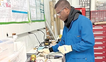 Joseph Nana Gyesi, the Ghanaian Scientist, at the laboratory