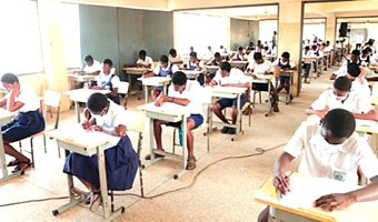 Some 2025 WASSCE candidates writing the examination