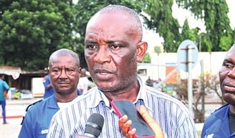 Drumond Ekow Gaisie, National Guard Commander, GPRTU, in an interview with the media. Picture: ERNEST KODZI 