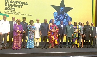 President John Dramani Mahama (arrowed) with dignitaries at the Diaspora Summit