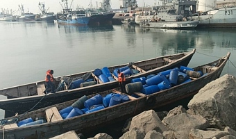 Commodore Solomon Aseidu-Larbi, Flag Officer Commanding Eastern Naval Command, speaking to the media