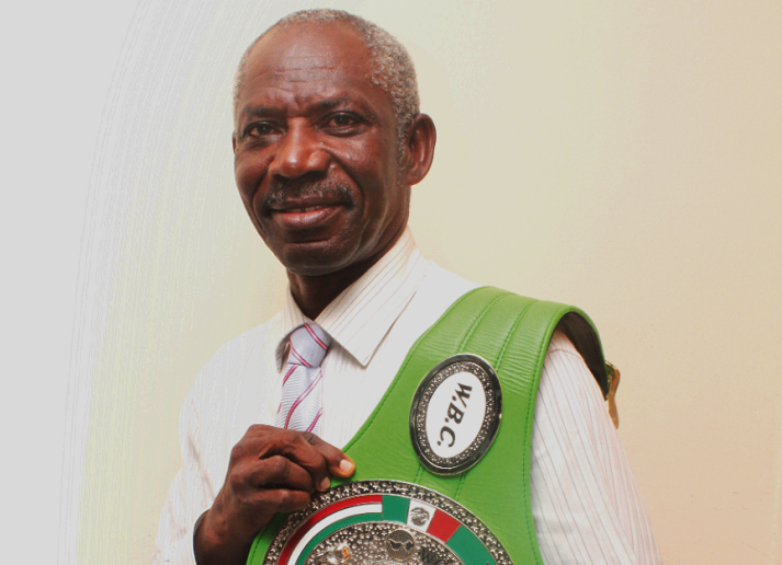 Mr Yoofi Boham with the WBC Youth title