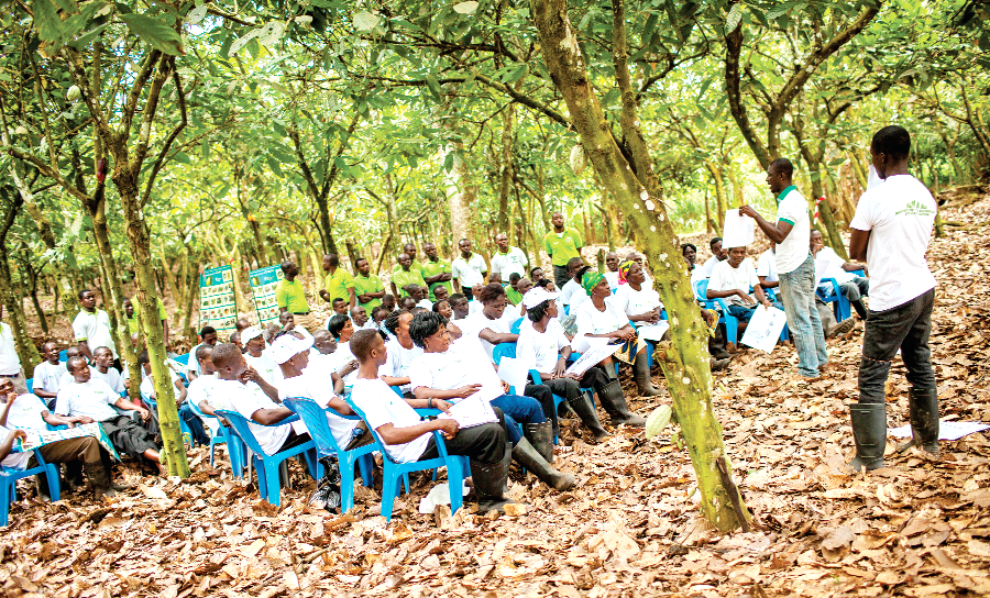 Under the Livelihood Charter, Olam pursues a robust programme of training in good agricultural practices for farmers in the cocoa and cashew sector Under the Livelihood Charter, Olam pursues a robust programme of training in good agricultural practices for farmers in the cocoa and cashew sector