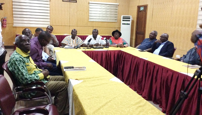 Mr Emmanuel Armah-Kofi Buah, the Minister of Petroleum (arrowed) interacting with chief executive officers (CEOs) and board members of the various agencies under the Ministry of Petroleum.