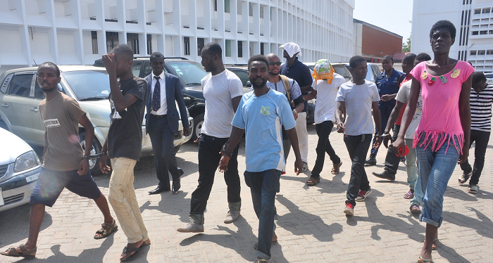 Flashback: The accused persons heading to the court premises Flashback: The accused persons heading to the court premises