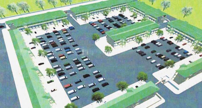 A pictorial representation of a new bus terminal to be constructed at Madina in the La Nkwantanang Municipality Madina Lorry Park to become modern terminal