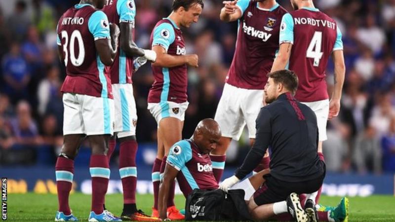 Andre Ayew was taken off only 35 minutes of his West Ham league debut Andre Ayew was taken off only 35 minutes of his West Ham league debut