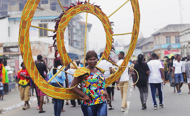 Patrons graced the event in various interesting costumes Chale Wote spirit grabs Accra