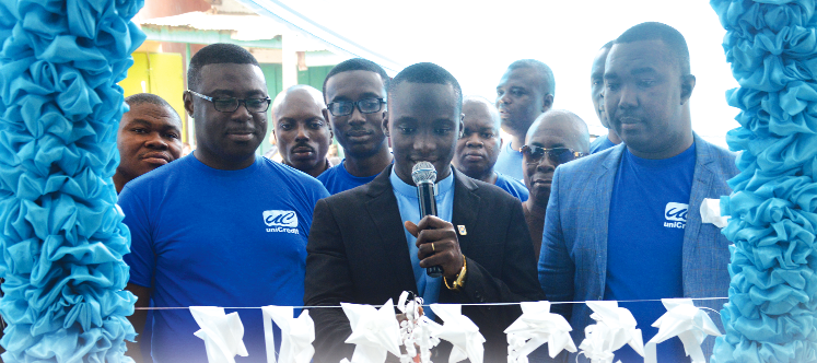 Reverend Foster Ampofo being assisted by Mr Sakyi-Hyde to officially open the Koforidua Branch
