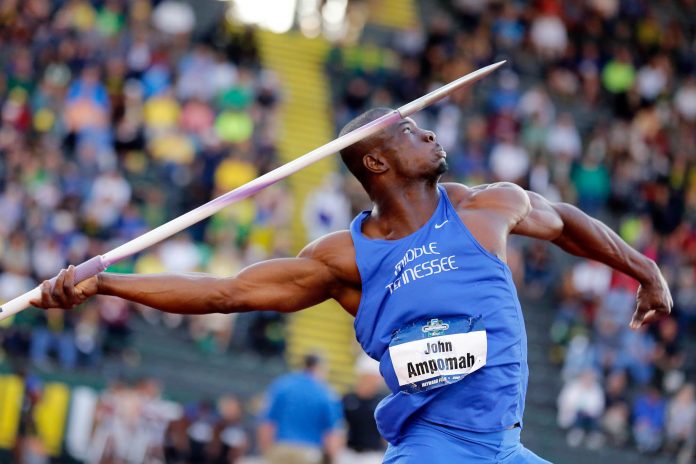 John Ampomah of Ghana studies and trains at Middle Tennessee State University and credits his time there for making the Olympics in Rio. John Ampomah of Ghana studies and trains at Middle Tennessee State University and credits his time there for making the Olympics in Rio.