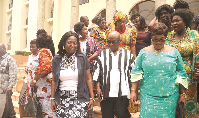 Ms Della Sowah (3rd left), Professor Edmond Delle (2nd right), Chairman of the CPP, Mrs Comfort Asare (right) and other participants after the workshop. Picture: GABRIEL AHIABOR Ms Della Sowah (3rd left), Professor Edmond Delle (2nd right), Chairman of the CPP, Mrs Comfort Asare (right) and other participants after the workshop. Picture: GABRIEL AHIABOR