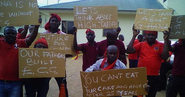 ECG workers demonstrate against privatisation ECG workers reject privatisation