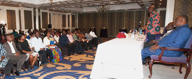 President Mahama speaking to some members of the Ghanaian Community in Nairobi while in Kenya Take advantage of new interest in Africa— Prez Mahama